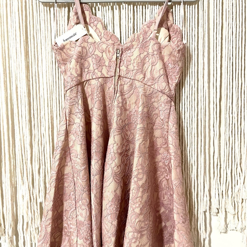 Francesca's Women's Sz Med Blush Pink‎ Scalloped Homecoming formal Dress - Picture 4 of 11